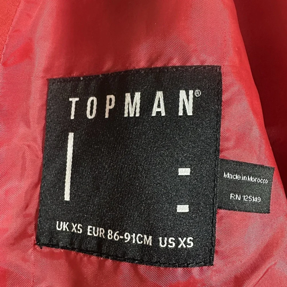 Vintage Topman Men's Red Zipped Track Jacket Size XS